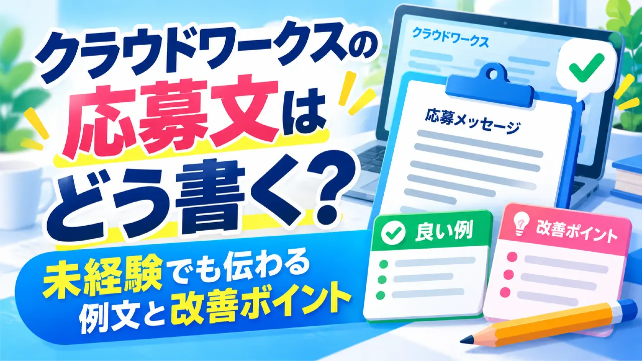 クラウドワークスの応募文はどう書く？未経験でも伝わる例文と改善ポイントのアイキャッチ画像
