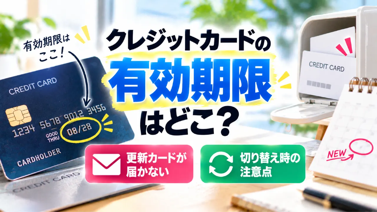 クレジットカードの有効期限はどこ？更新カードが届かない・切り替え時の注意点のアイキャッチ画像