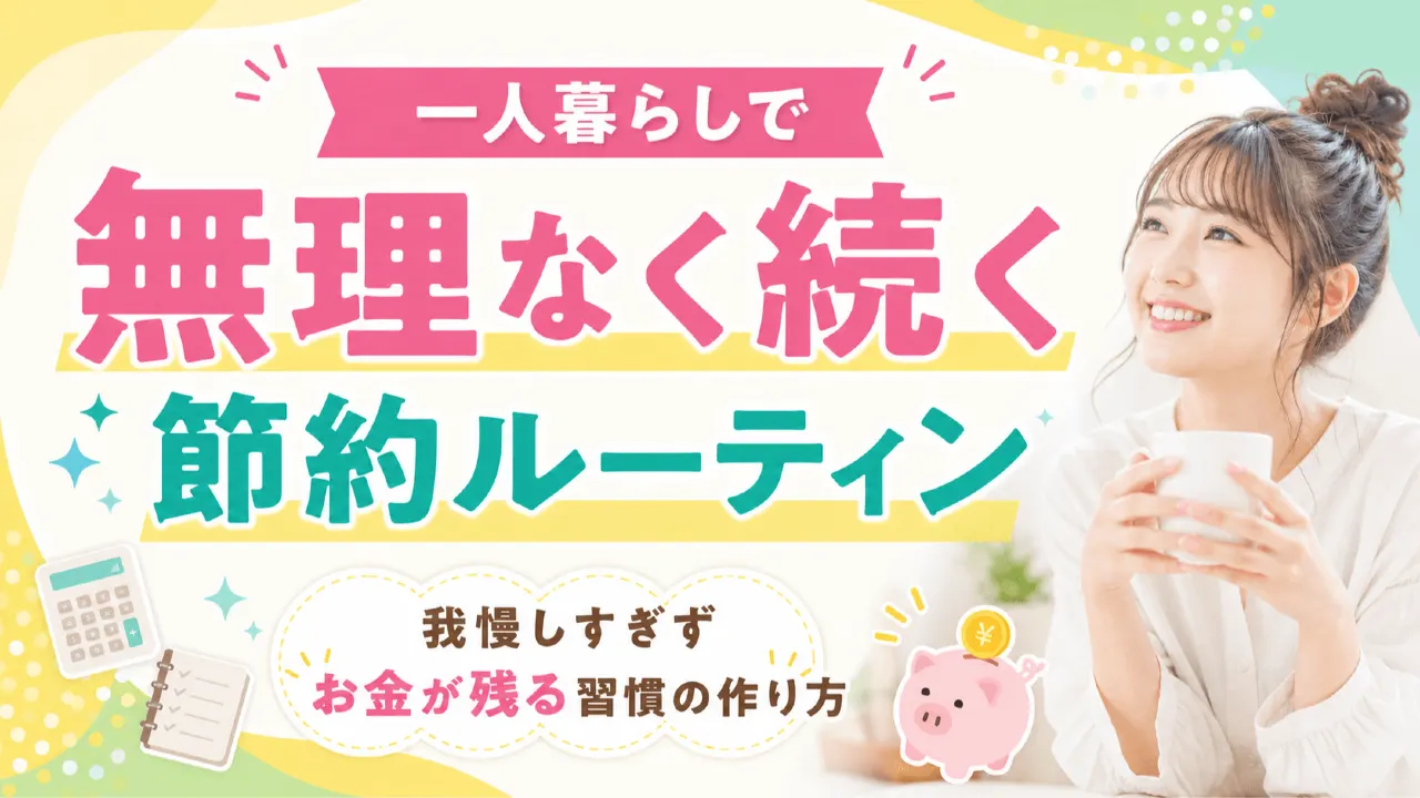 一人暮らしで無理なく続く節約ルーティン｜我慢しすぎずお金が残る習慣の作り方の内容を表すアイキャッチ画像