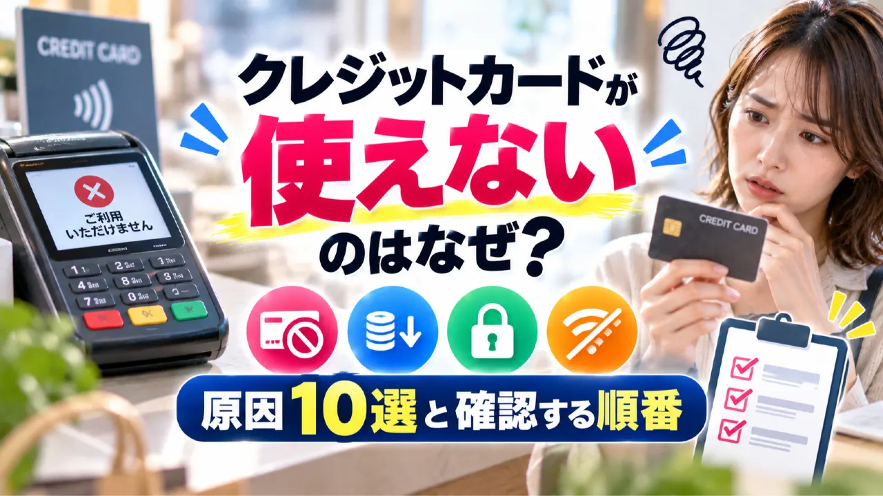 クレジットカードが使えないのはなぜ？原因10選と確認する順番のアイキャッチ画像