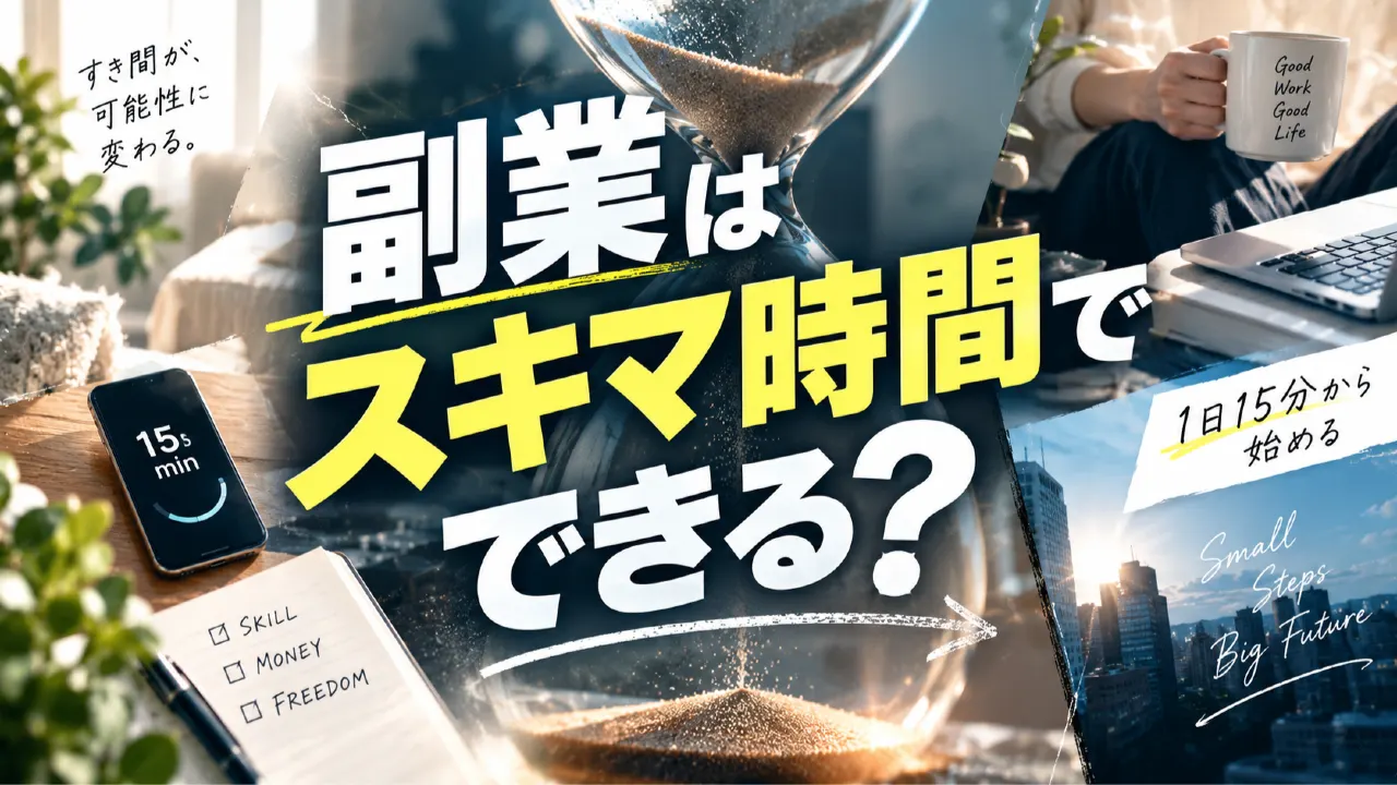 副業はスキマ時間でできる？1日15分から続ける仕事選びと時間の作り方のアイキャッチ画像