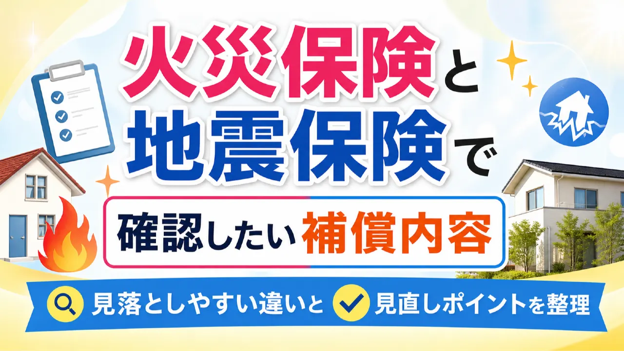 火災保険と地震保険で確認したい補償内容　見落としやすい違いと見直しポイントを整理の内容を表すアイキャッチ画像