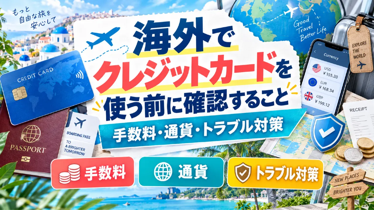 海外でクレジットカードを使う前に確認すること｜手数料・通貨・トラブル対策のアイキャッチ画像