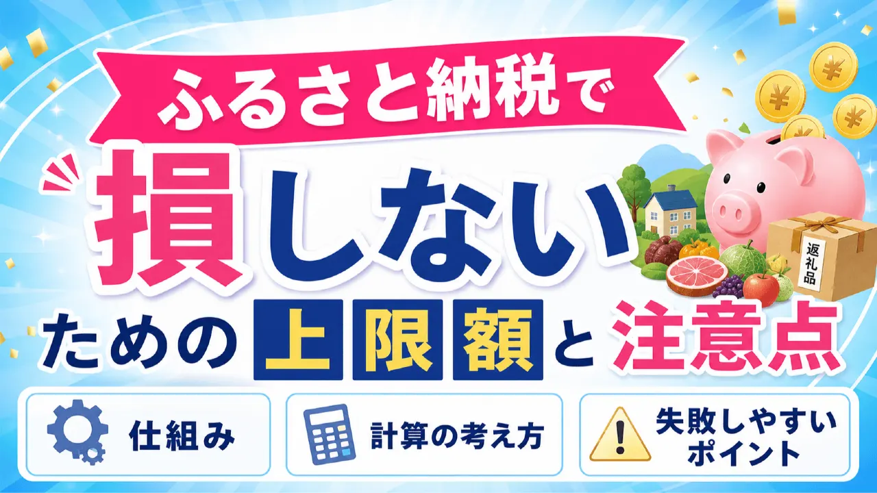 ふるさと納税で損しないための上限額と注意点　仕組み・計算の考え方・失敗しやすいポイントを整理の内容を表すアイキャッチ画像
