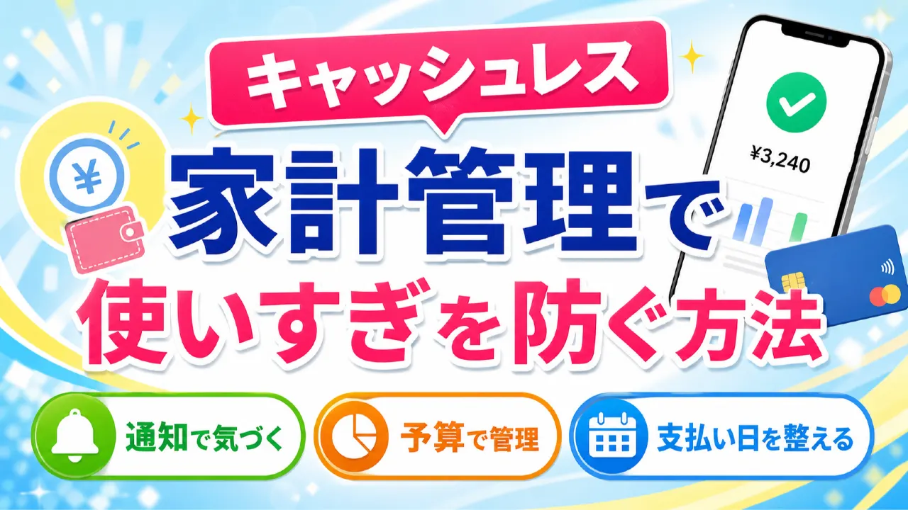 スマートフォンの決済通知と家計メモを確認するキャッシュレス家計管理のイメージ