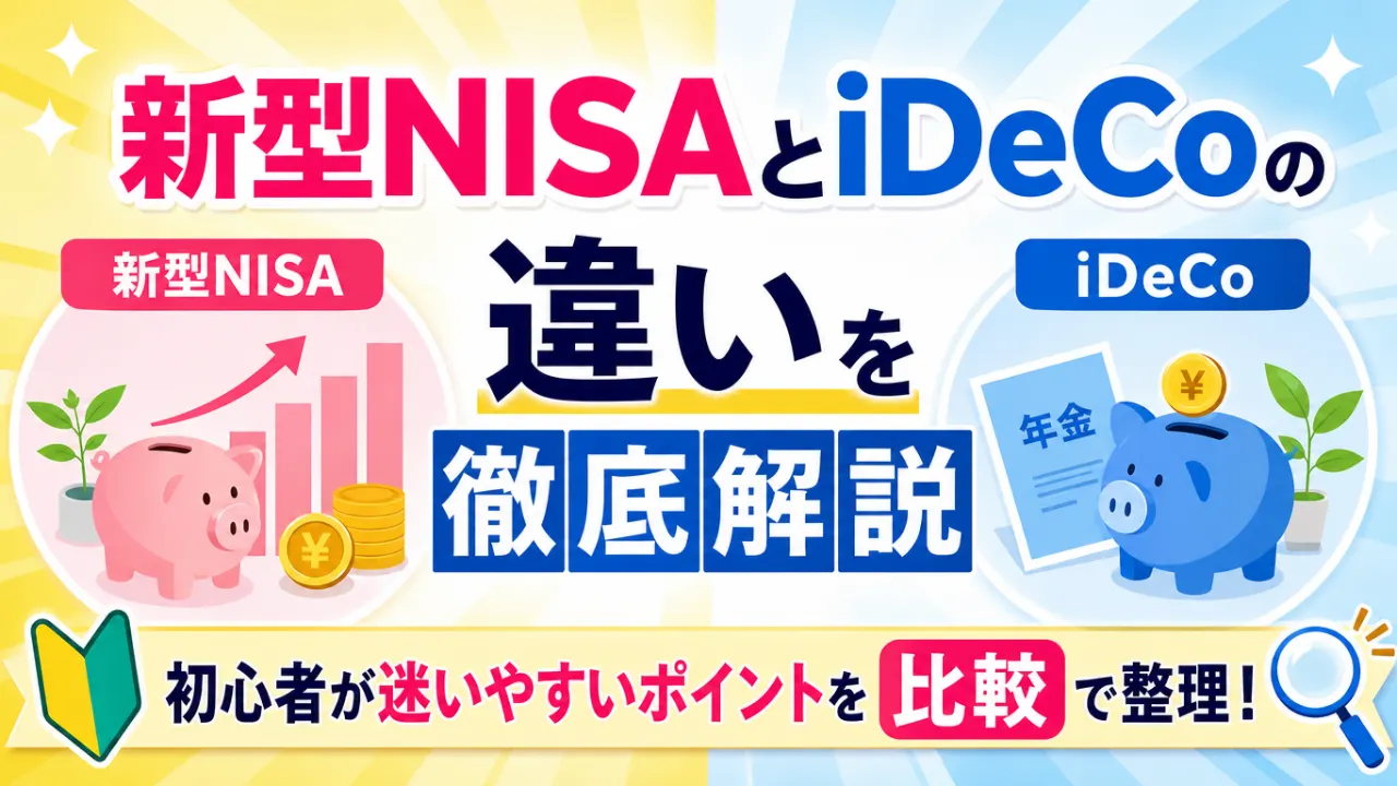 新型NISAとiDeCoの違いを徹底解説　初心者が迷いやすいポイントを比較で整理の内容を表すアイキャッチ画像