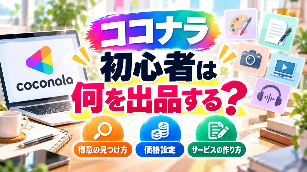 ココナラ初心者は何を出品する？得意の見つけ方・価格設定・サービスの作り方のアイキャッチ画像