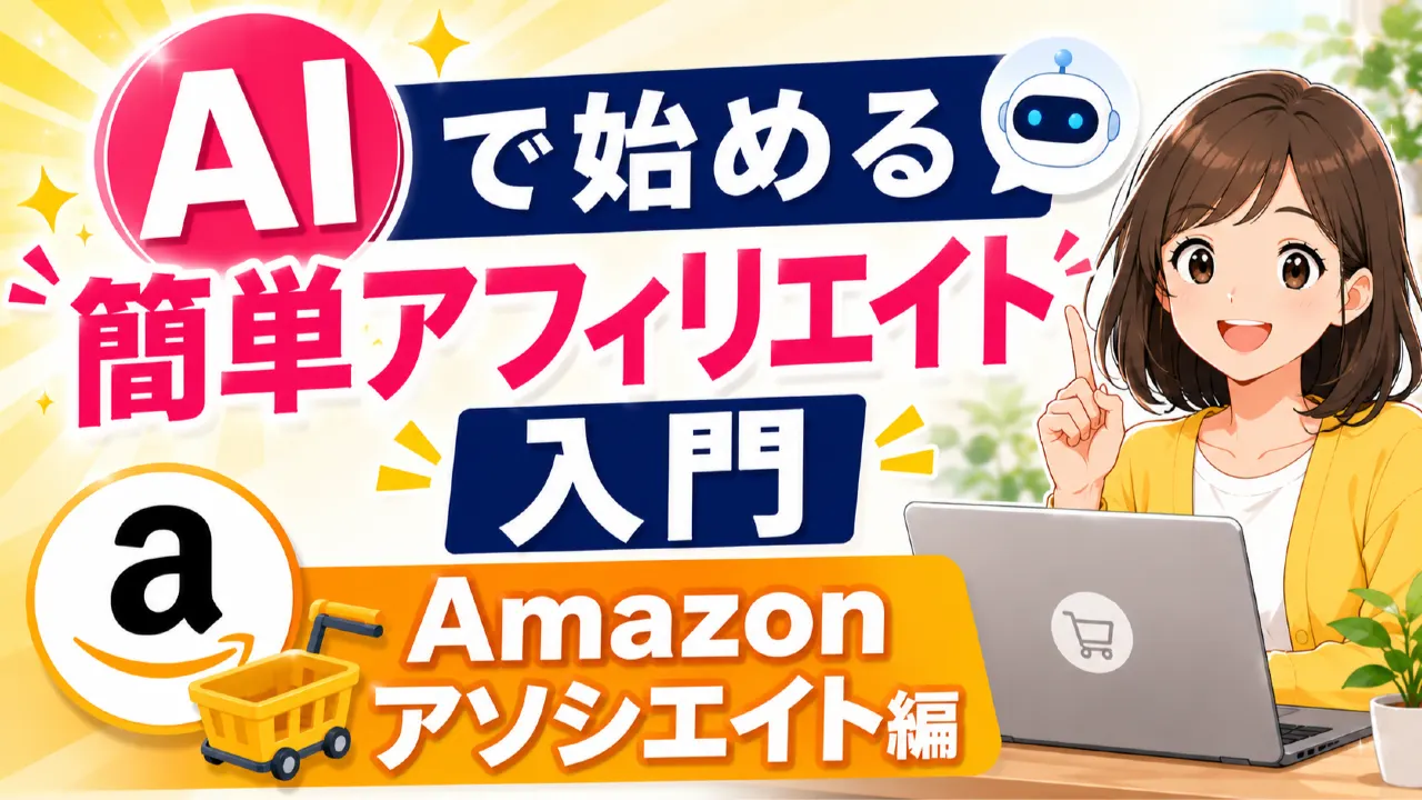 AIで始める簡単アフィリエイト入門 Amazonアソシエイト編の内容を表すアイキャッチ画像