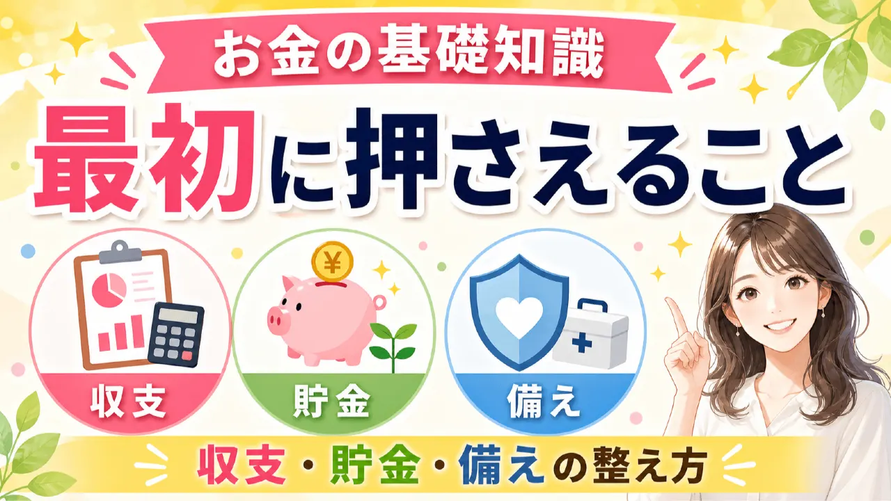 収支表と貯金箱を見ながらお金の基礎を学ぶ様子