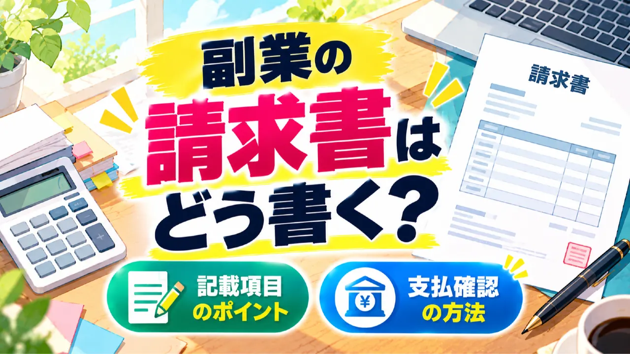 副業の請求書はどう書く？初めての報酬請求で迷わない記載項目と支払確認のアイキャッチ画像