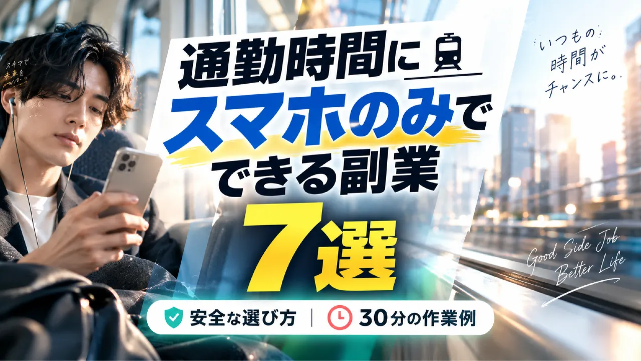 通勤時間にスマホのみでできる副業7選｜安全な選び方と30分の作業例のアイキャッチ画像