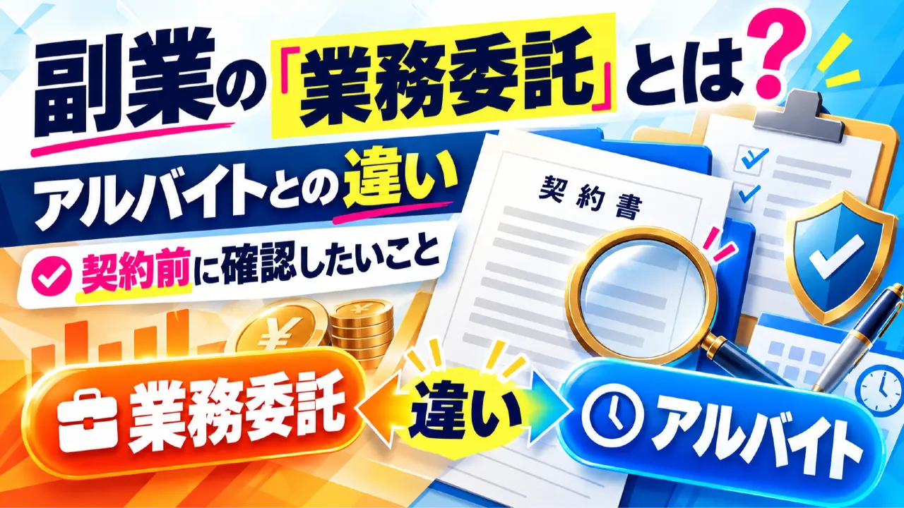 副業の「業務委託」とは？アルバイトとの違いと契約前に確認したいことのアイキャッチ画像